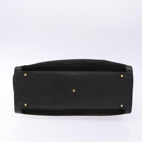 GUCCI Bamboo Hand Bag Suede Leather Black Gold 002 2853 0260 0 - Picture 9 of 13